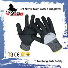 13G 3/4 Nitrile Foam Coated Cut Resistant Safety Glove Level Grade 3 and 5